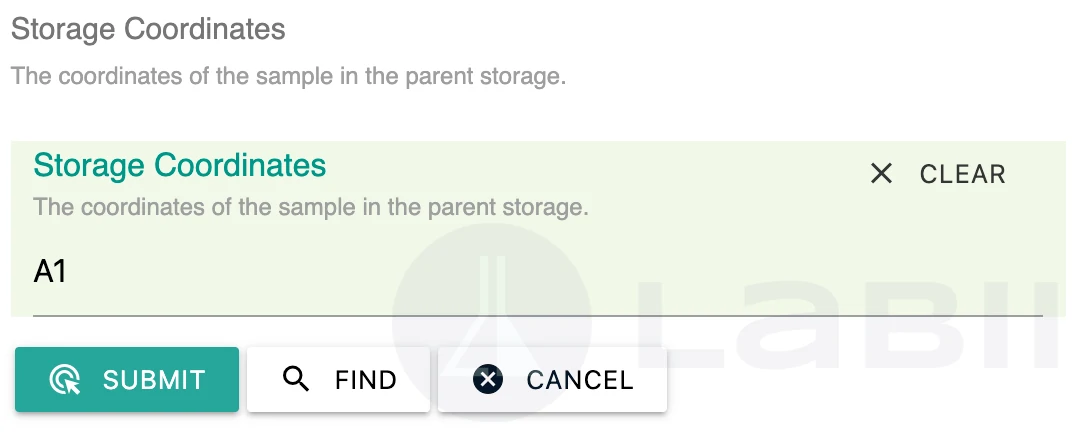 Storage coordinates selection