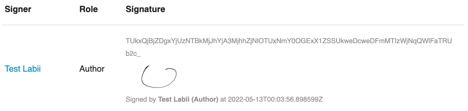 Signature dialog in the Signers workflow