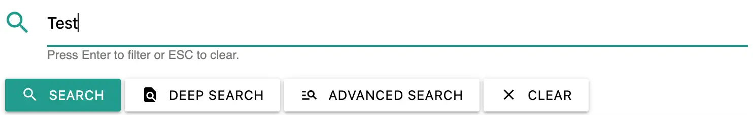 Storage list search interface
